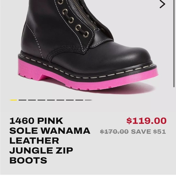 Sold out Dr Martens 1460 Jungle Pink Wanama Leather - Picture 2 of 2